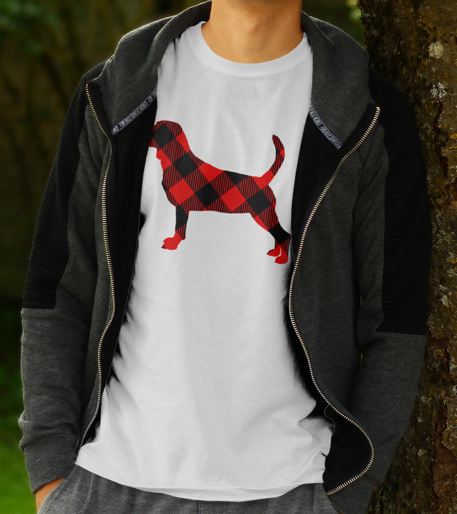 Black Red Plaid Labrador Dog Mom Paw T-Shirt