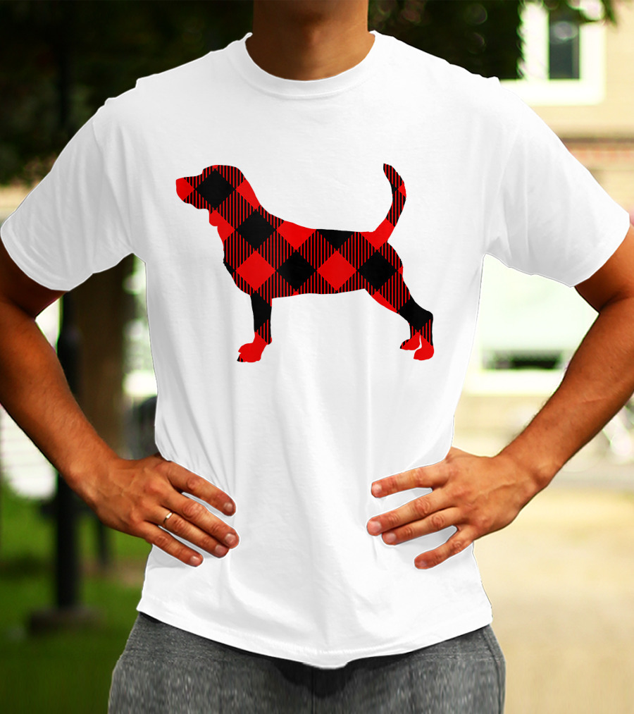 Black Red Plaid Labrador Dog Mom Paw T-Shirt