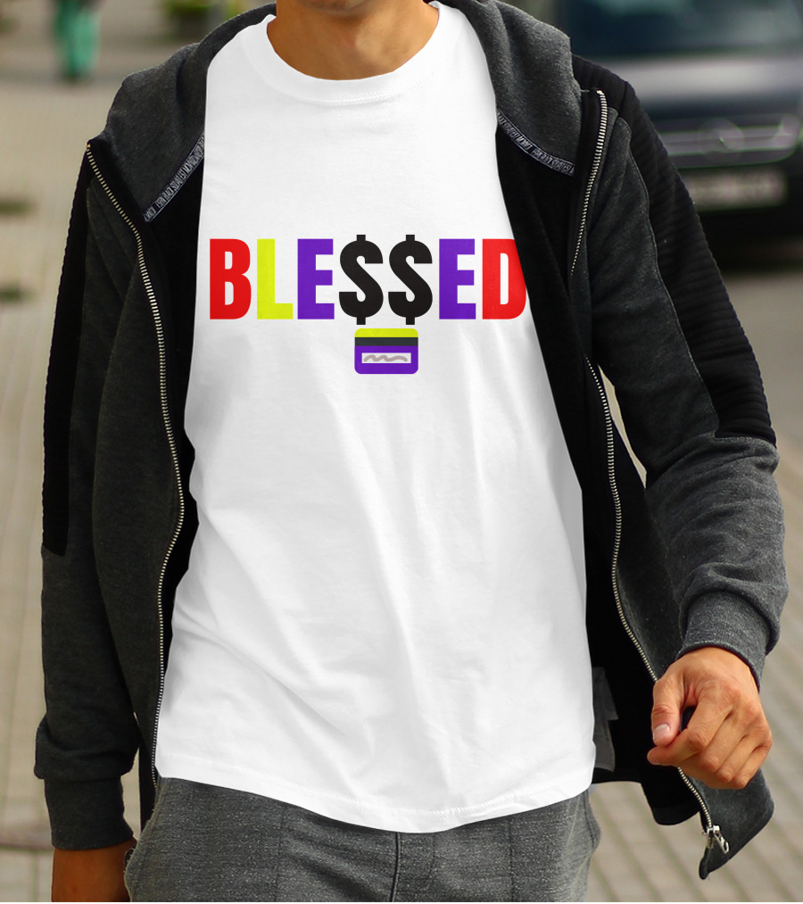 BLE$$ED Money $ymbol Colorful Lettering T-Shirt