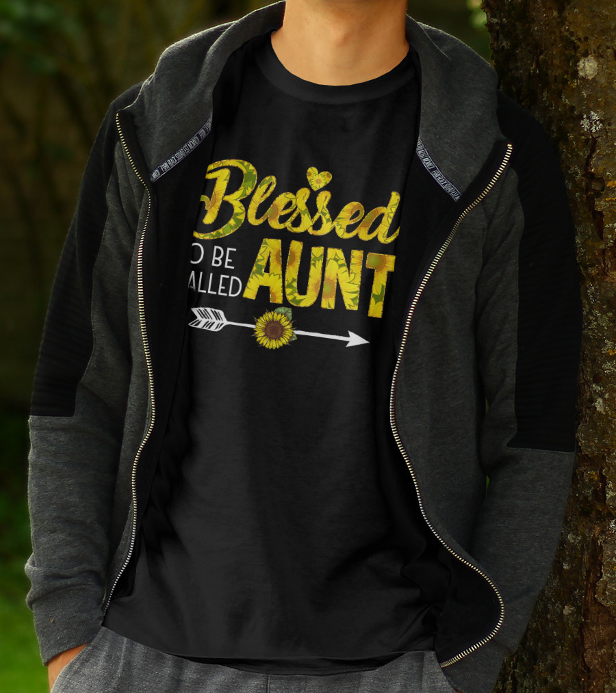 Blessed To Be Called Aunt Sunflower Arrow Heart T-Shirt