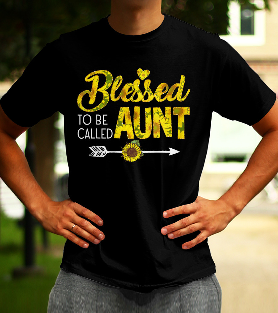 Blessed To Be Called Aunt Sunflower Arrow Heart T-Shirt