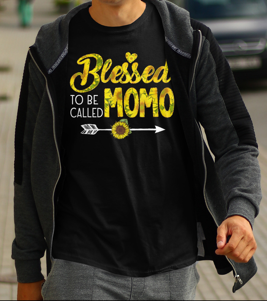 Blessed To Be Called Momo Sunflower Arrow T-Shirt