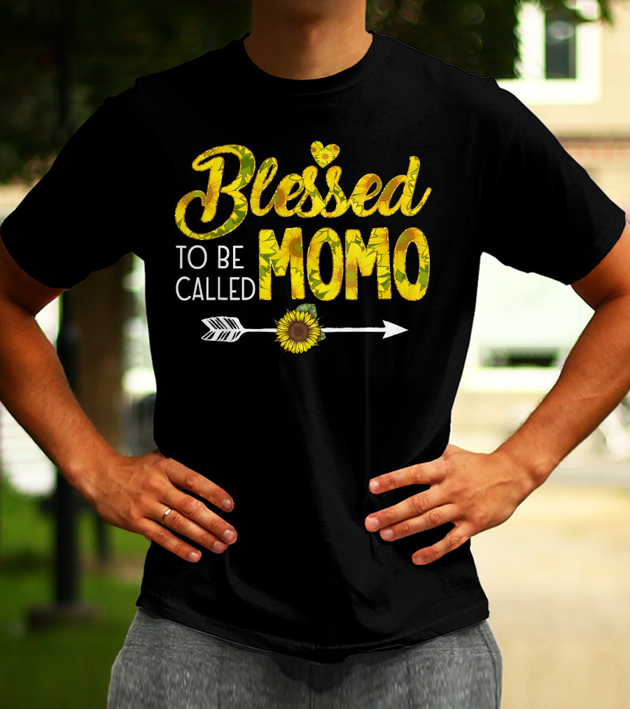 Blessed To Be Called Momo Sunflower Arrow T-Shirt