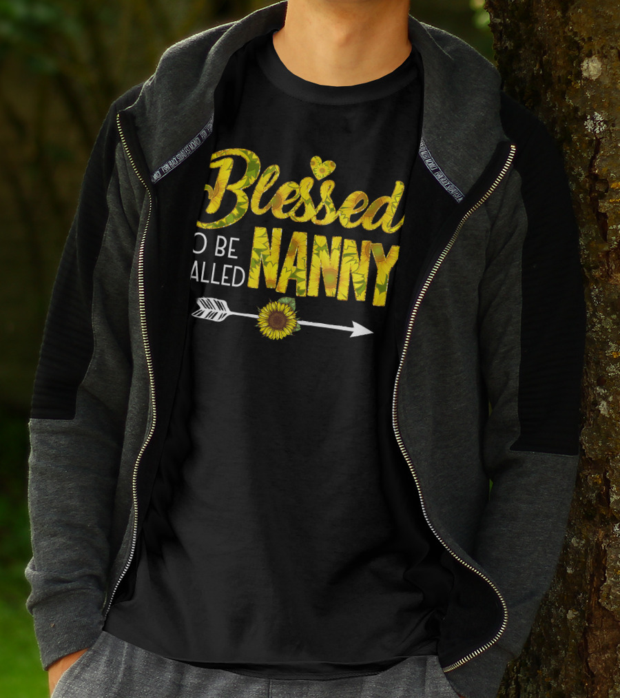 Blessed To Be Called Nanny Sunflower Arrow Heart T-Shirt