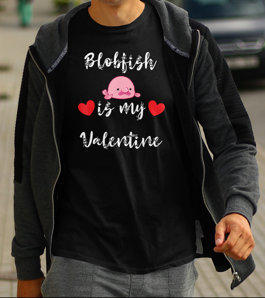 Blobfish Is My Valentine Cute Heart Red Love T-Shirt