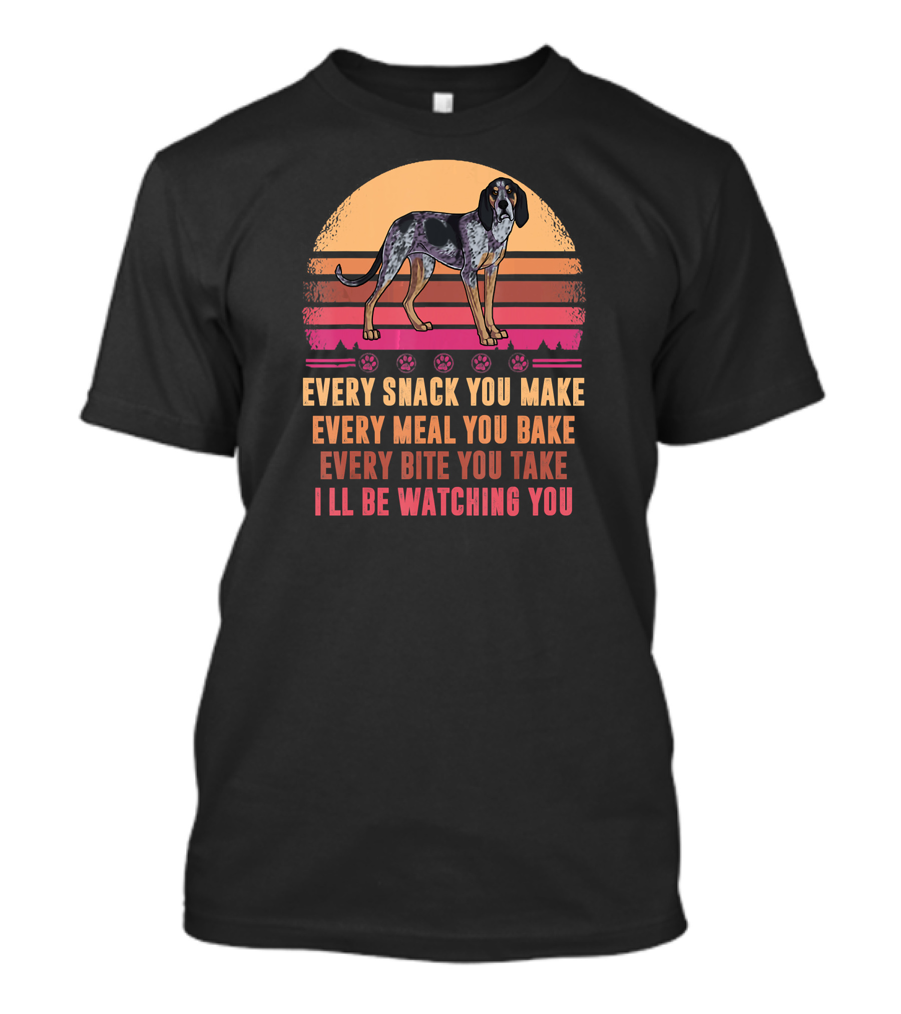 Bluetick Coonhound Every Snack You Make Every Meal You Bake Every Bite You Take I'll Be Watching You T-Shirt