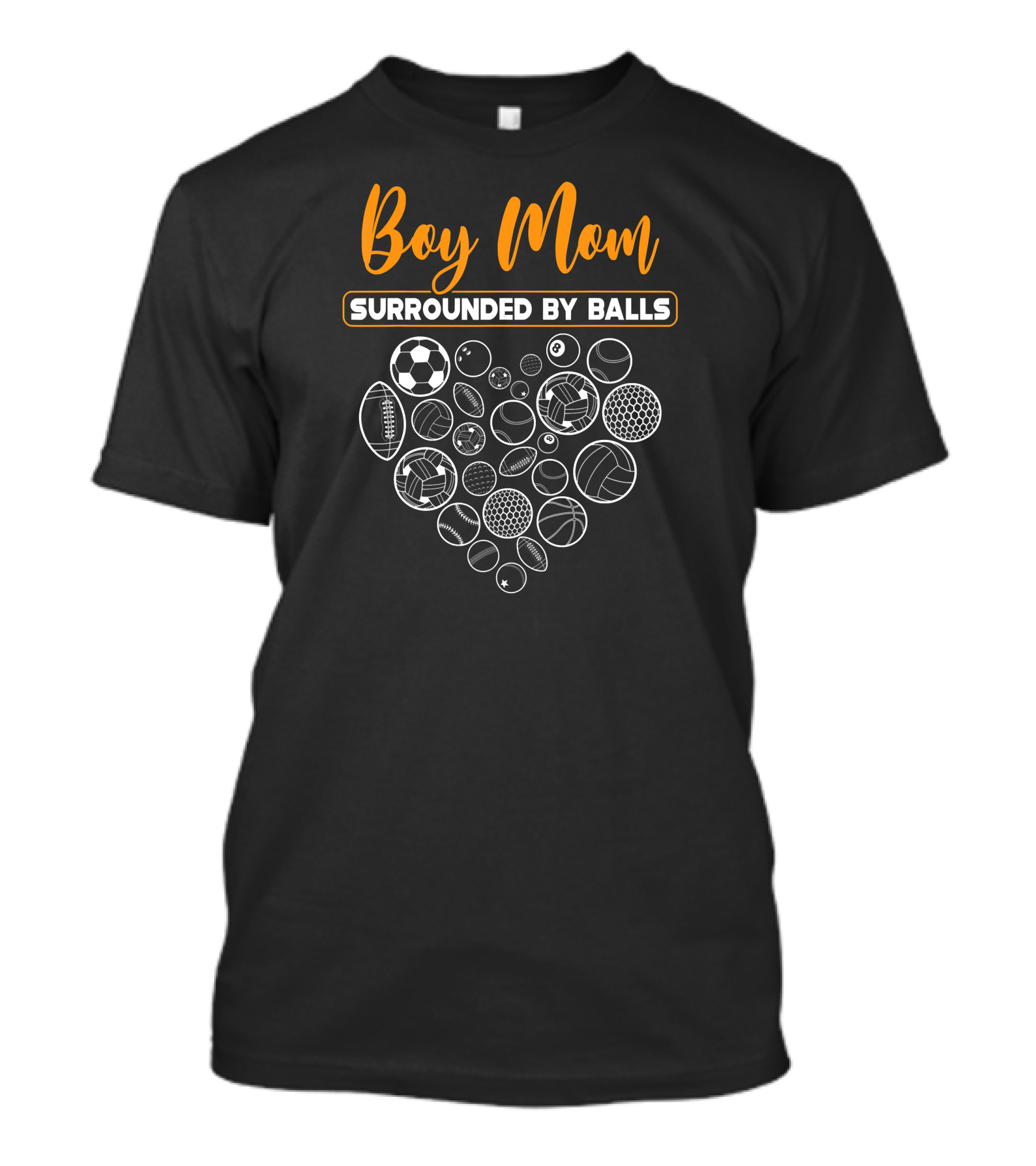 Boy Mom Surrounded By Balls Sports Football Basketball Soccer T-Shirt
