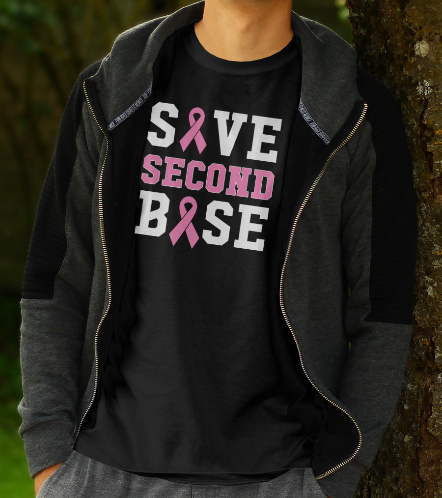 Save Second Base Breast Cancer Awareness T-Shirt
