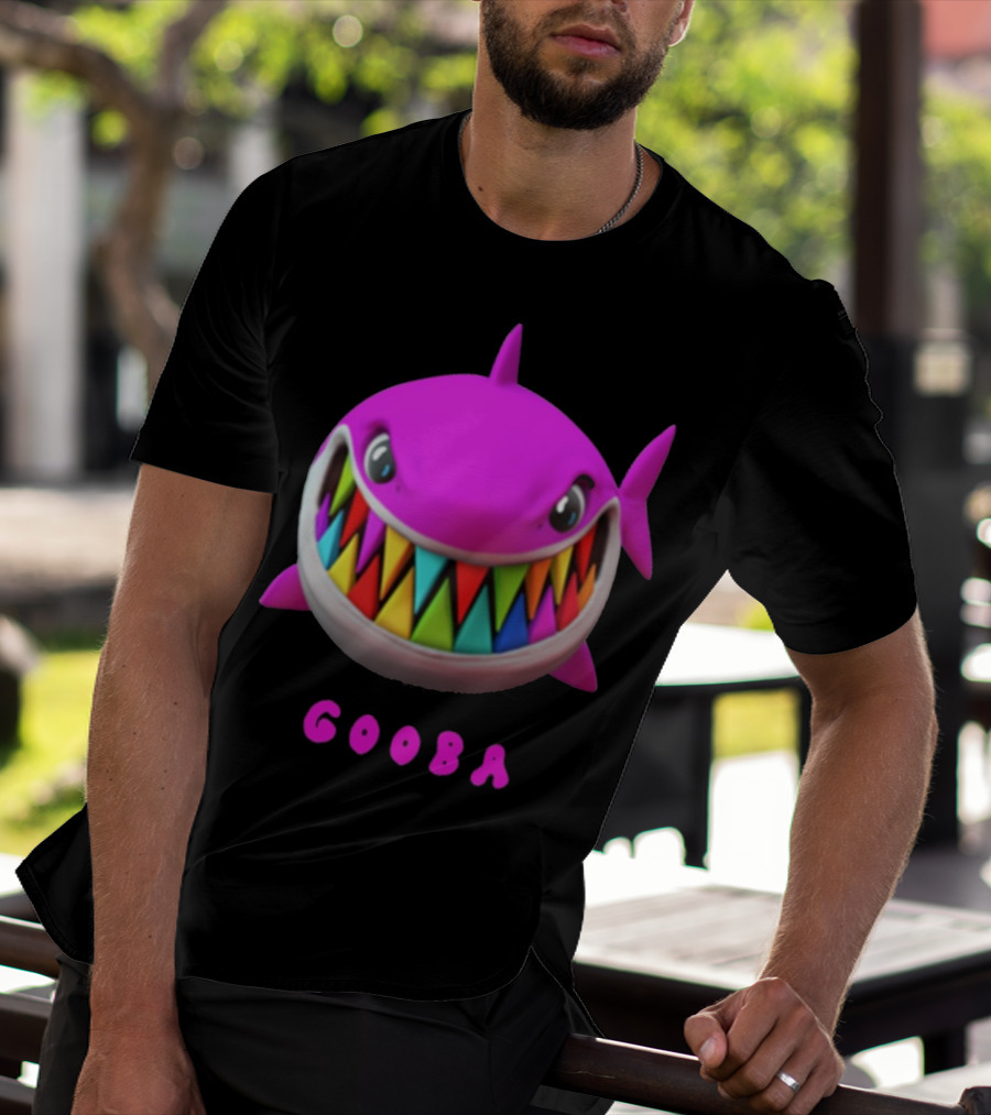 Gooba 69 Merch Pink Shark Colorful Teeth T-Shirt