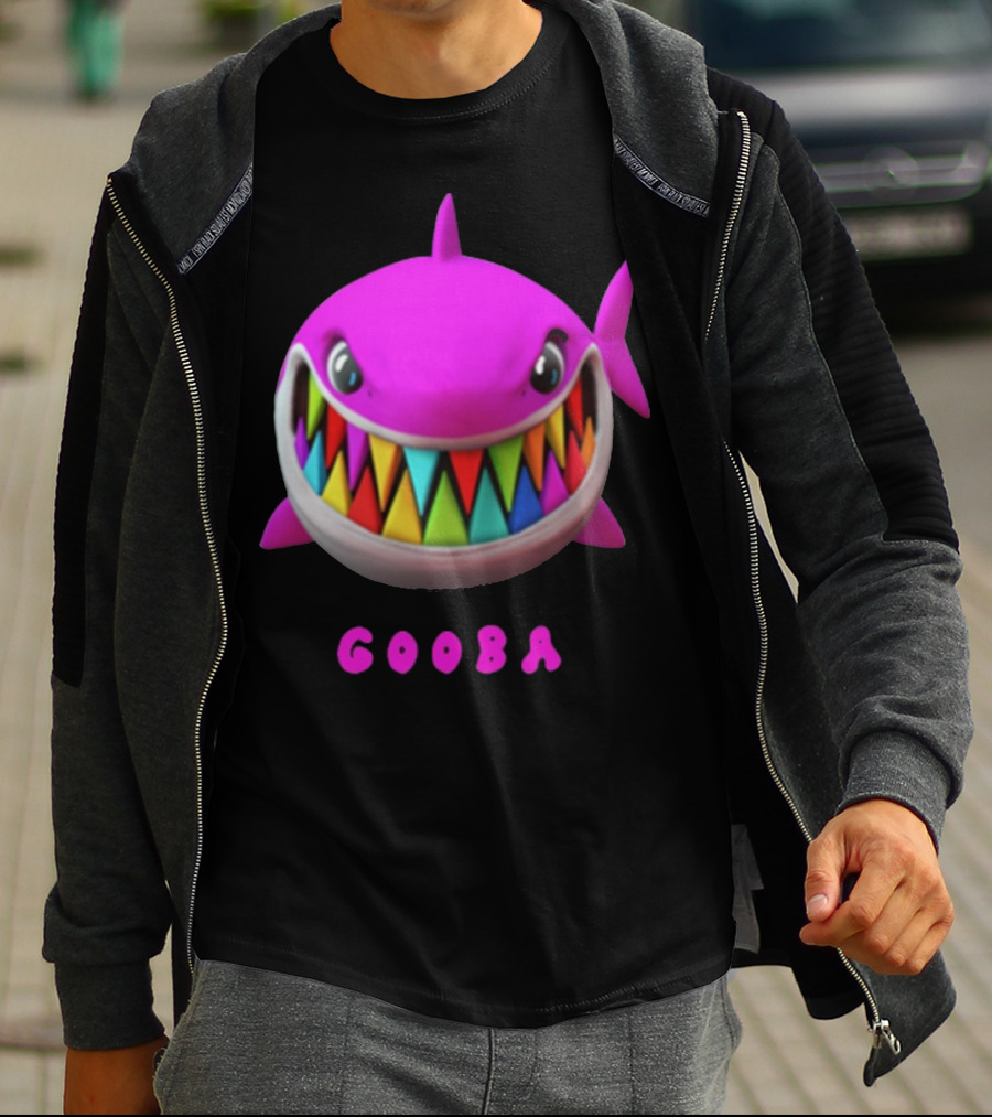 Gooba 69 Merch Pink Shark Colorful Teeth T-Shirt