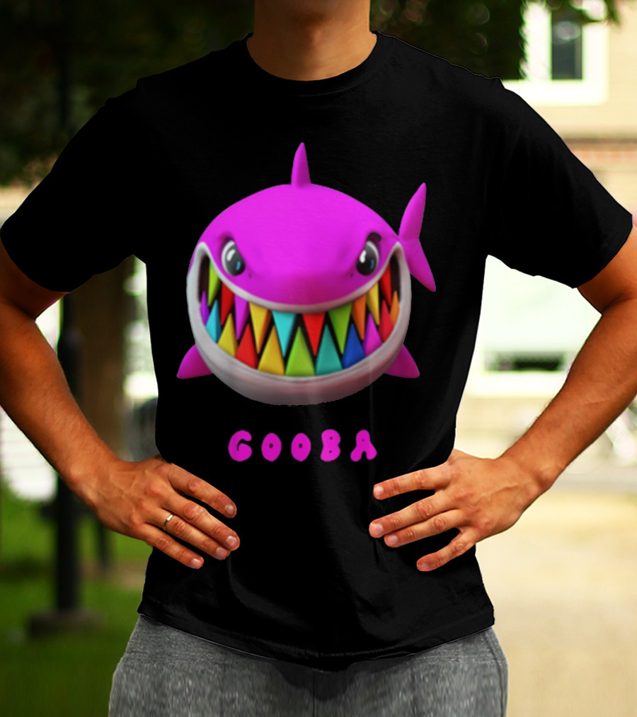 Gooba 69 Merch Pink Shark Colorful Teeth T-Shirt