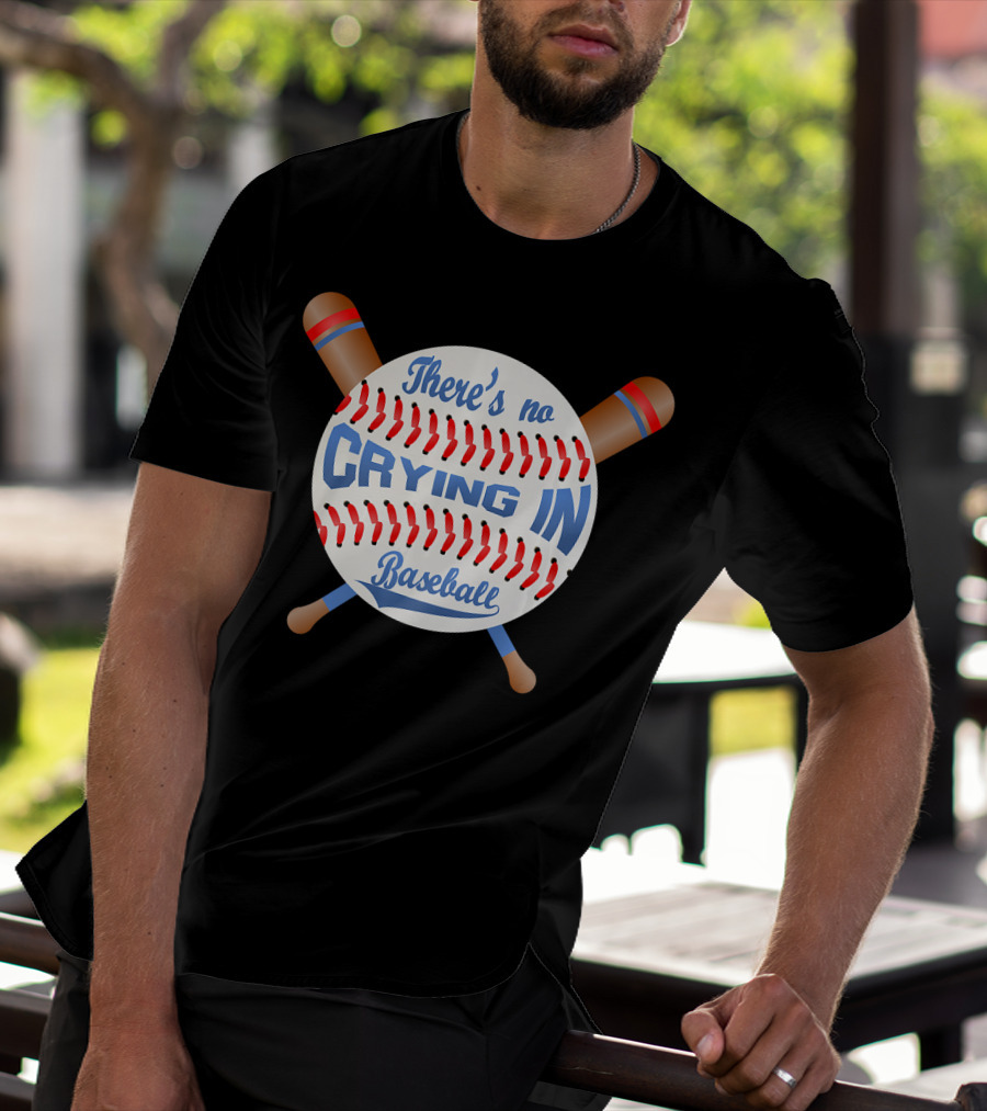 There's No Crying In Baseball Pink Bat T-Shirt