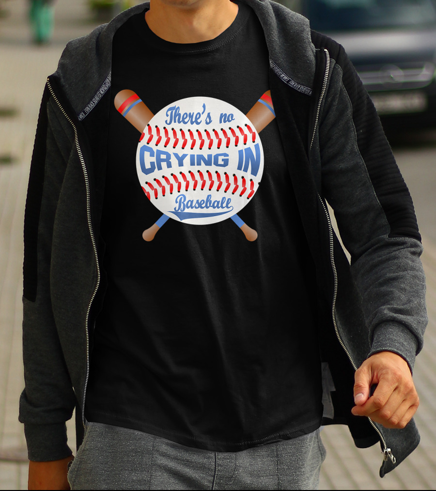 There's No Crying In Baseball Pink Bat T-Shirt