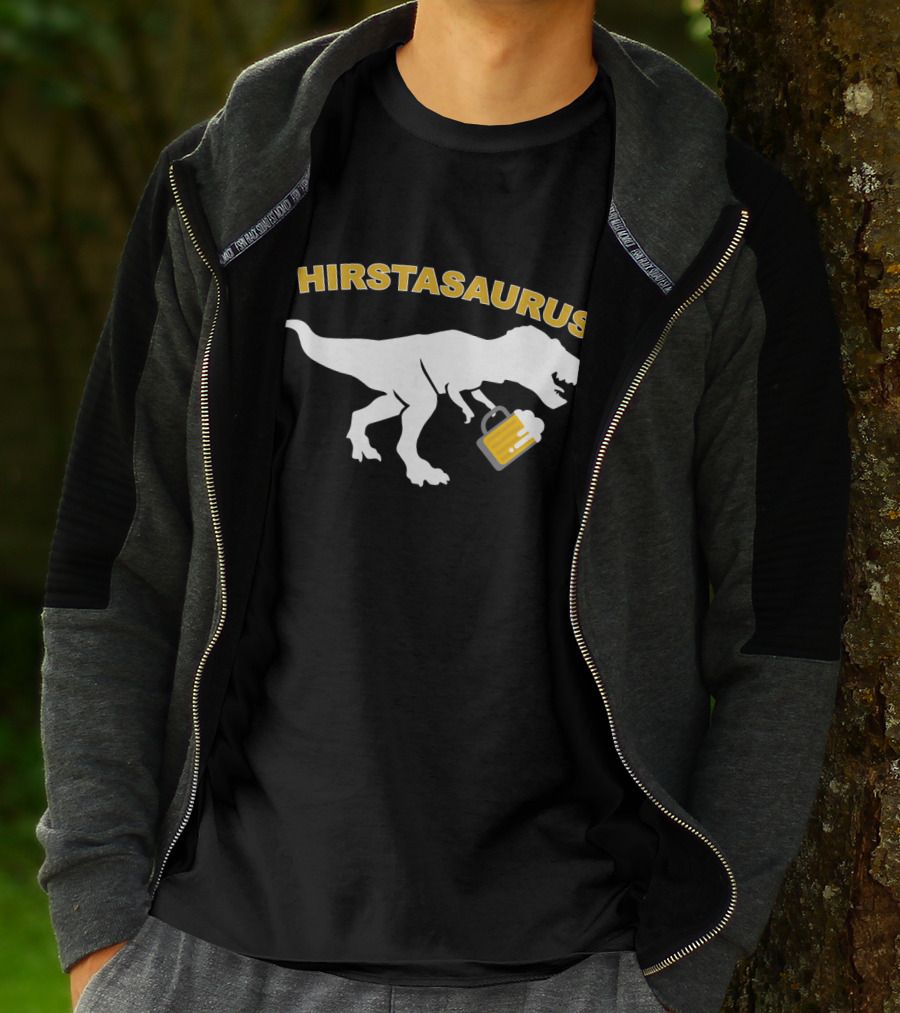 THIRSTASAURUS Dinosaur Drinking Beer T-Shirt