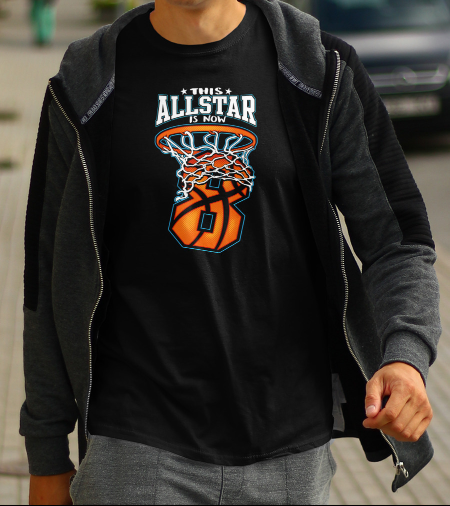 This All Star Is Now 8 Birthday Basketball Hoop T-Shirt