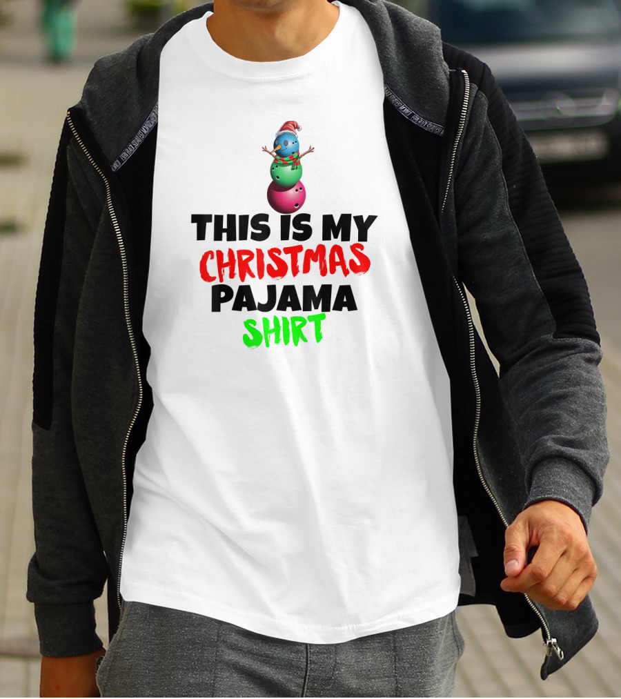 This Is My Christmas Pajama Shirt Santa Snowman T-Shirt