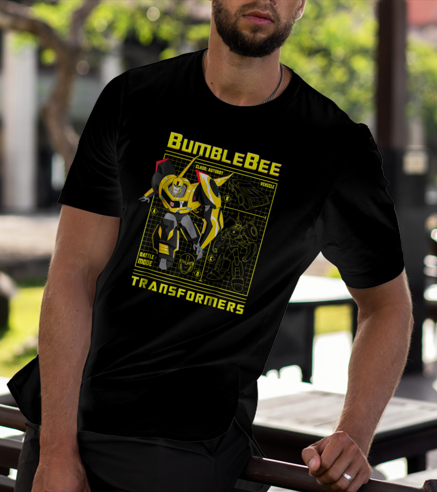 Transformers Bumblebee Battle Mode Autobot Vehicle Blueprint T-Shirt