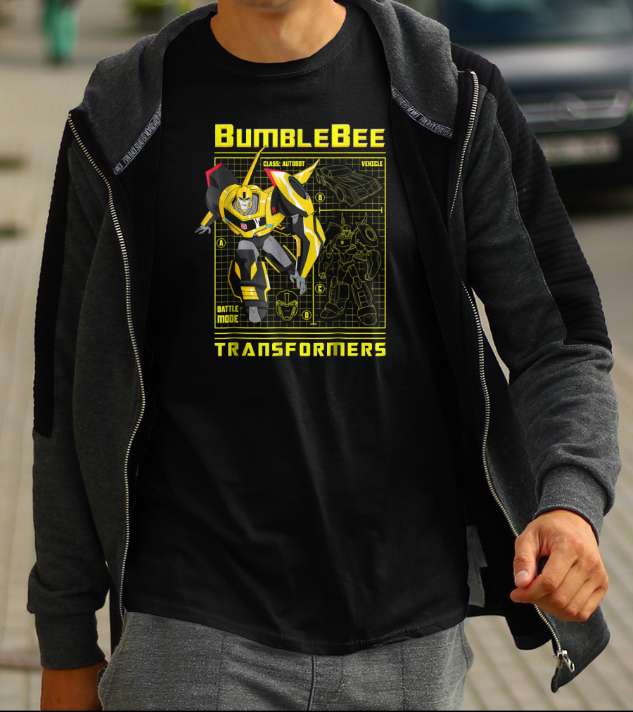 Transformers Bumblebee Battle Mode Autobot Vehicle Blueprint T-Shirt