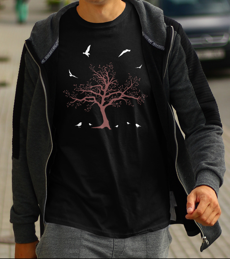 Tree And Birds Nature Spring Summer T-Shirt