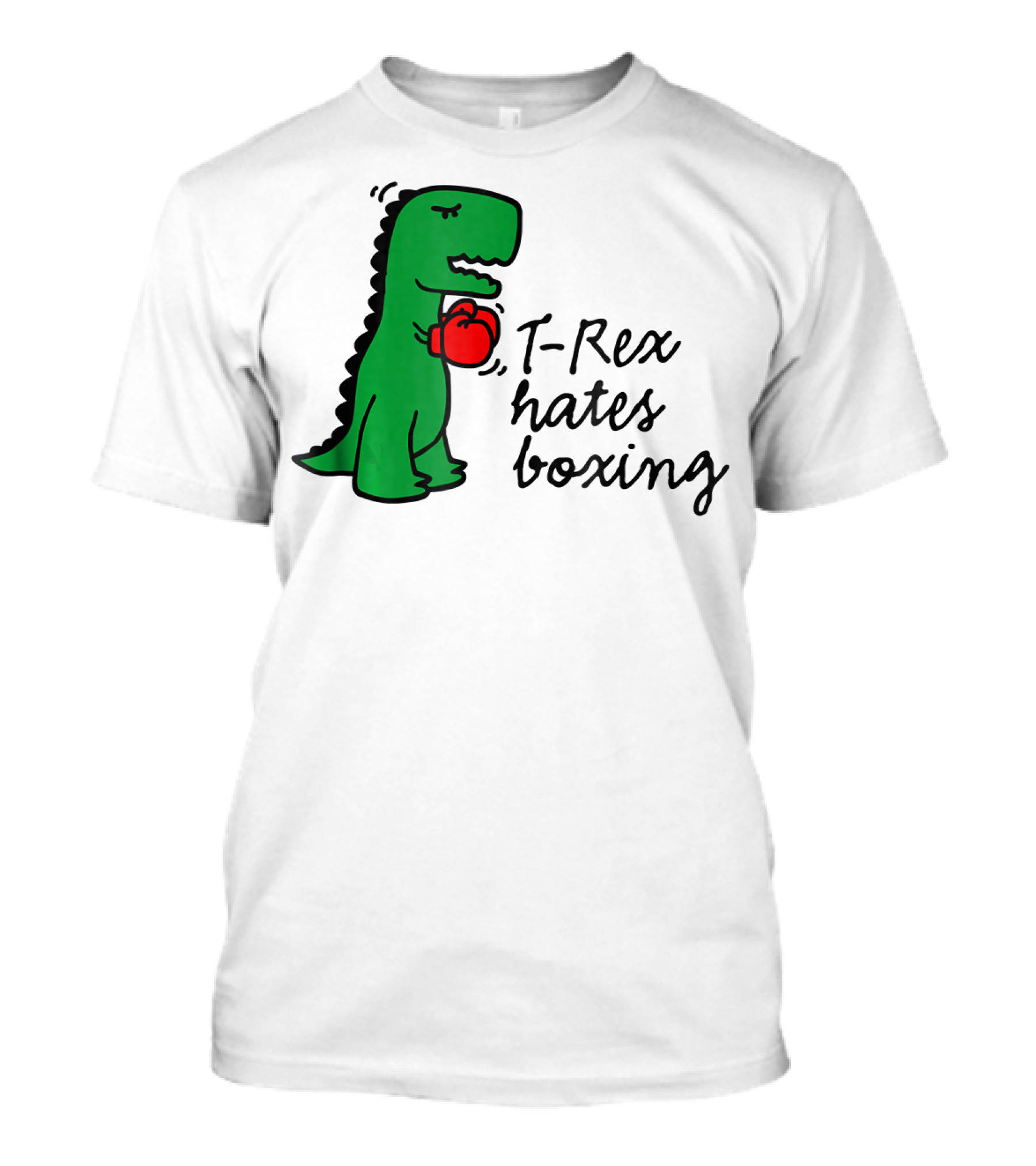 T Rex Hates Boxing Dinosaur With Red Boxing Glove T-Shirt