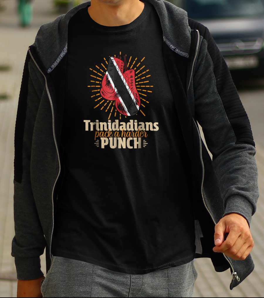 Trinidadians Pack A Harder Punch Boxing Gloves Trinidad And Tobago Flag T-Shirt