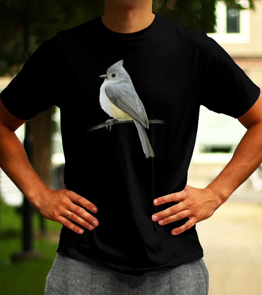 Tufted Titmouse Bird On Branch Wildlife T-Shirt