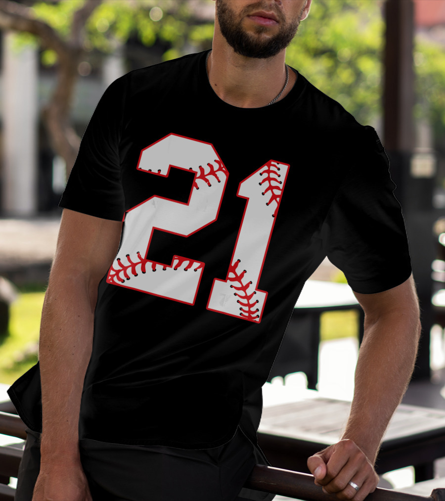 Twenty First Birthday Party 21th Baseball Number T-Shirt