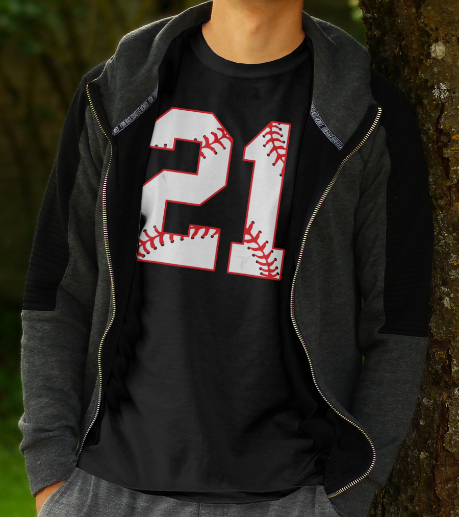 Twenty First Birthday Party 21th Baseball Number T-Shirt