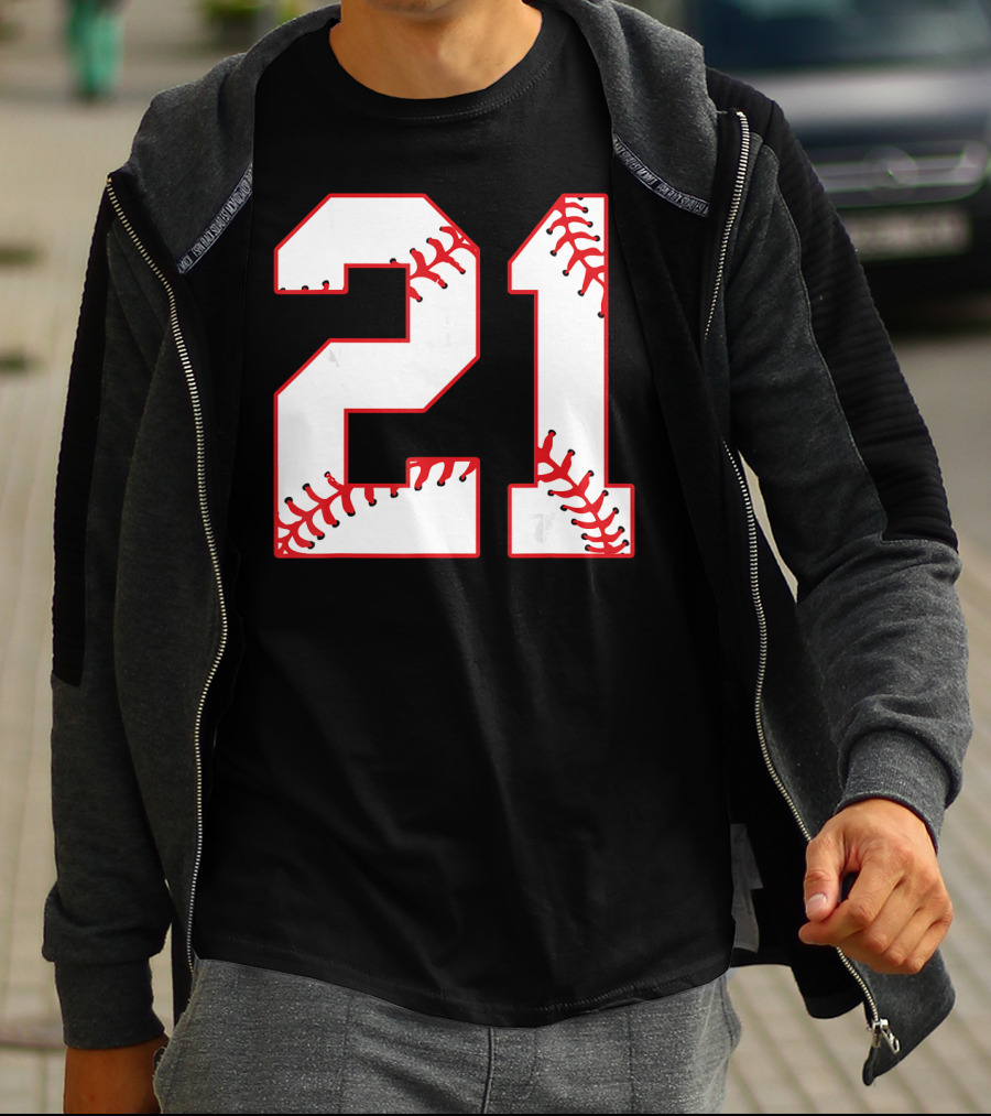 Twenty First Birthday Party 21th Baseball Number T-Shirt