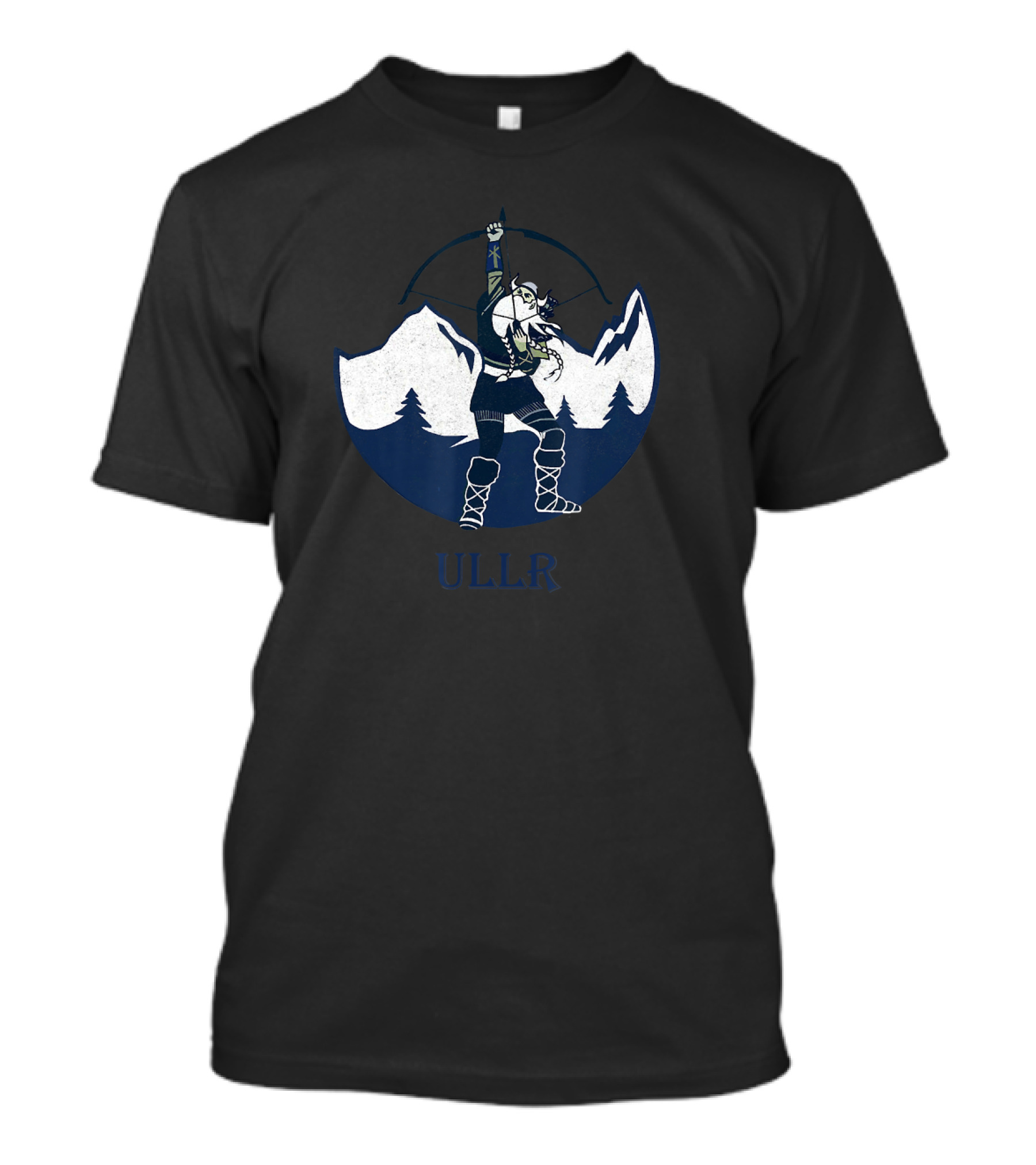 Ullr Norse God Of Archery With Bow In Nordic Mountain Scene T-Shirt