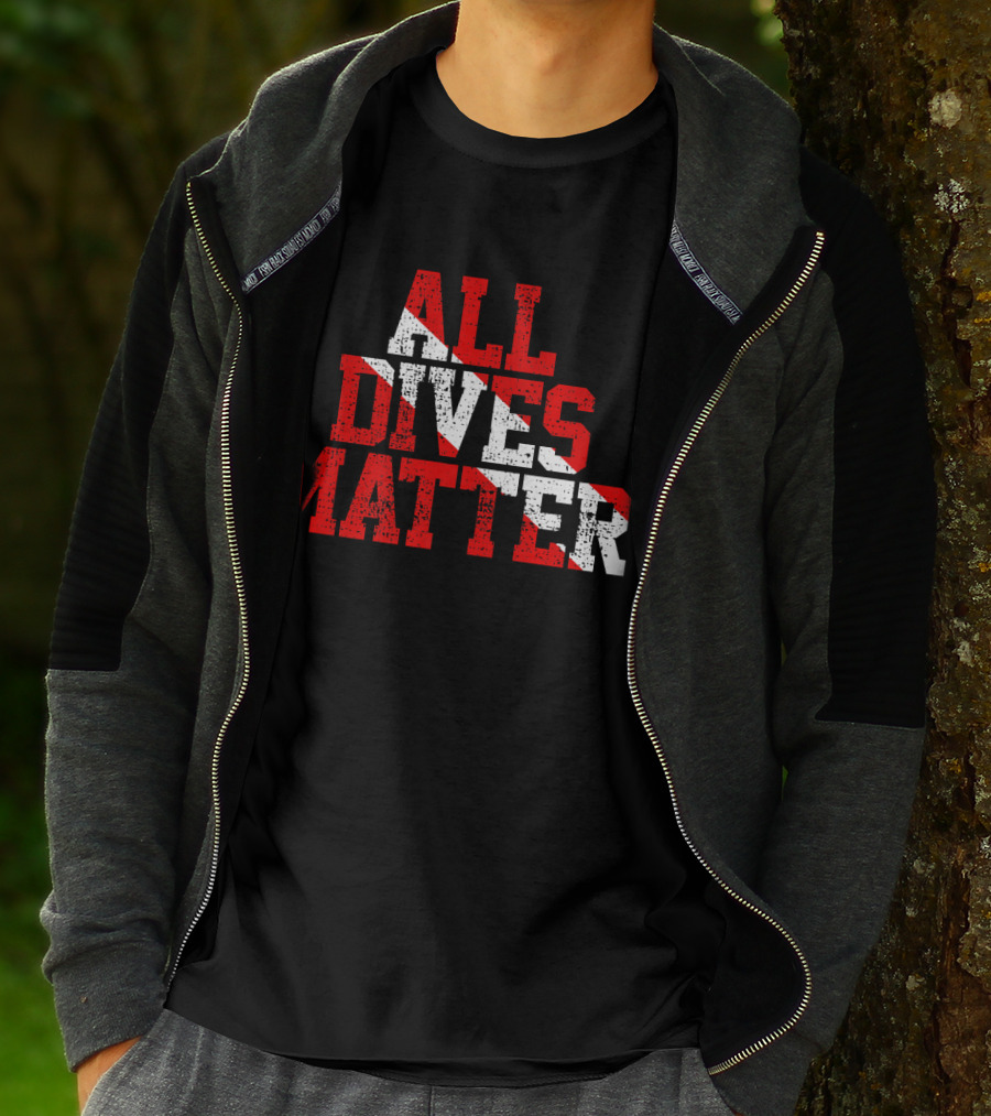 Vintage All Dives Matter Diving Diver Sta Red And White Dive Flag T-Shirt