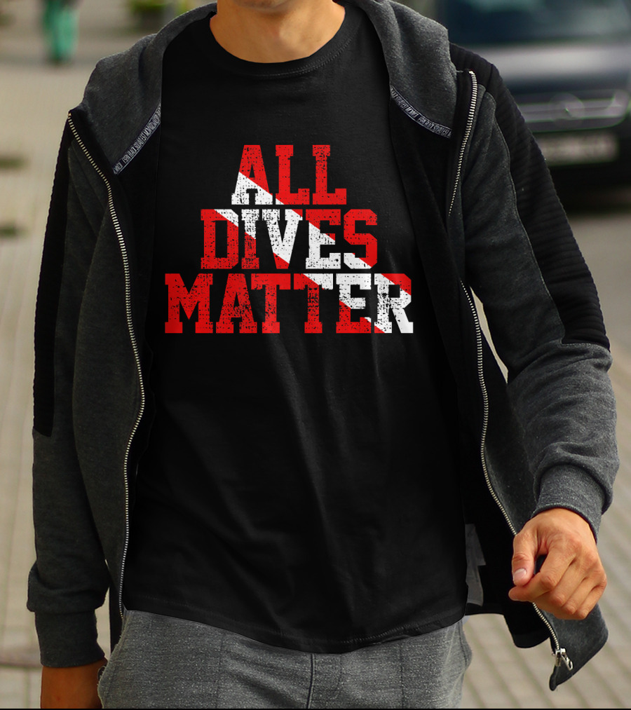 Vintage All Dives Matter Diving Diver Sta Red And White Dive Flag T-Shirt