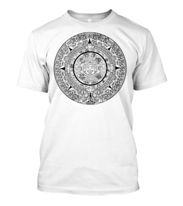 Vintage Aztec Calendar Archeology Circular Stone T-Shirt