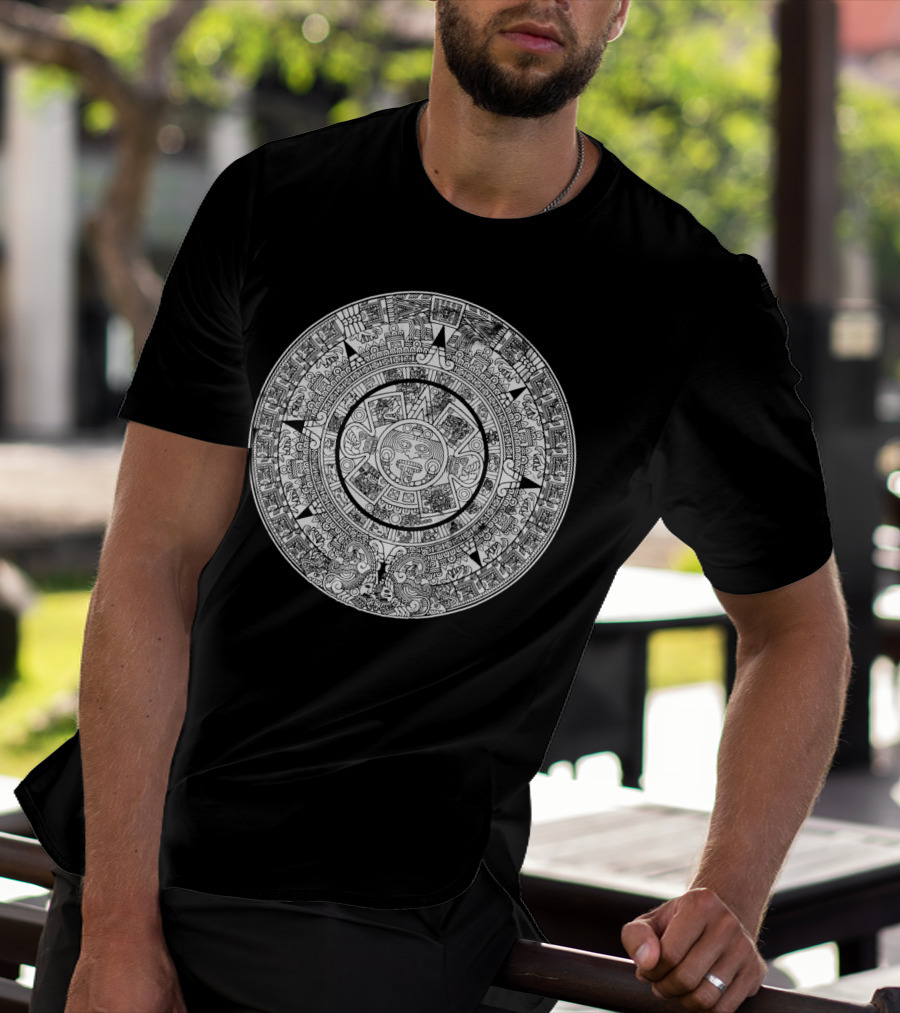 Aztec Calendar Vintage Archeology Stud T-Shirt