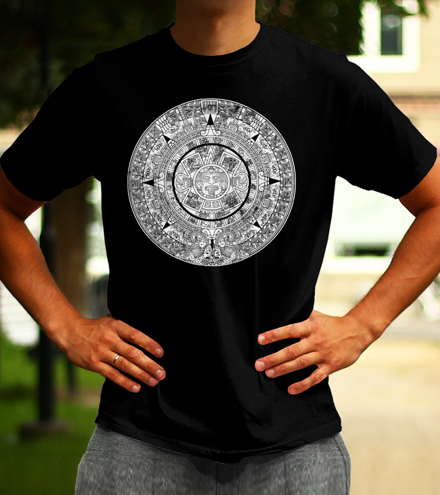 Aztec Calendar Vintage Archeology Stud T-Shirt