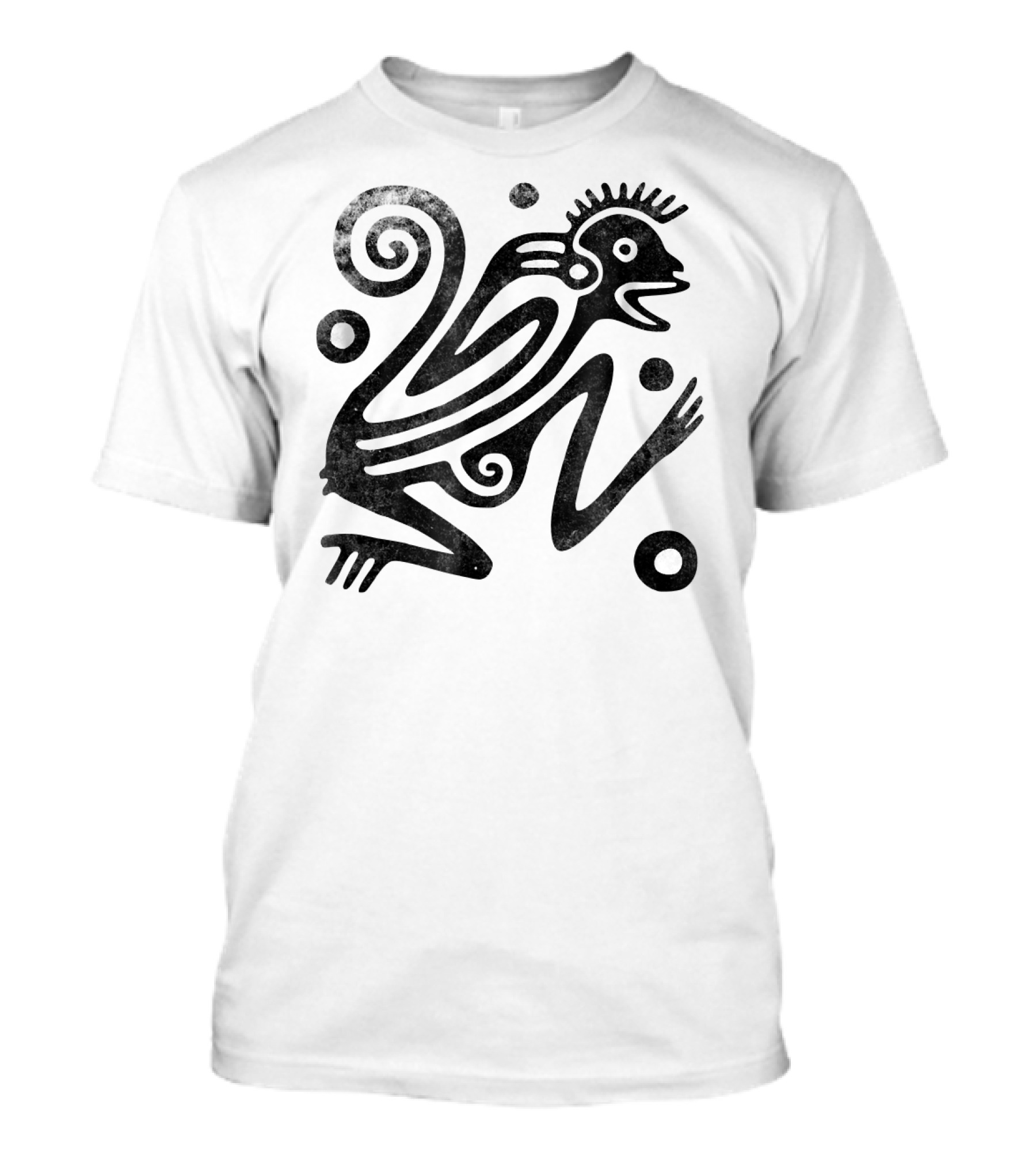 Ancient Aztec Style Monkey Archeology Vintage Drawing T-Shirt