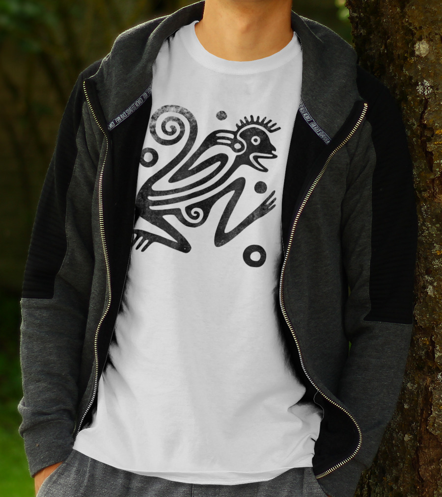 Ancient Aztec Style Monkey Archeology Vintage Drawing T-Shirt