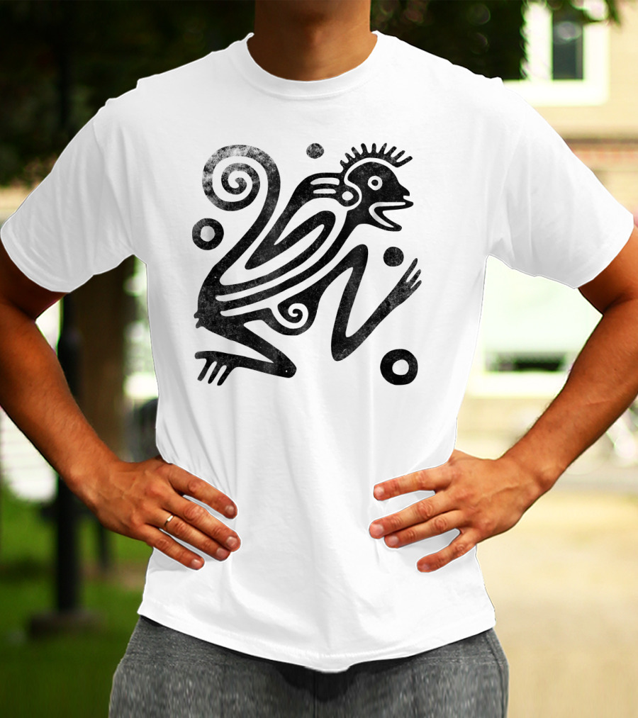 Ancient Aztec Style Monkey Archeology Vintage Drawing T-Shirt