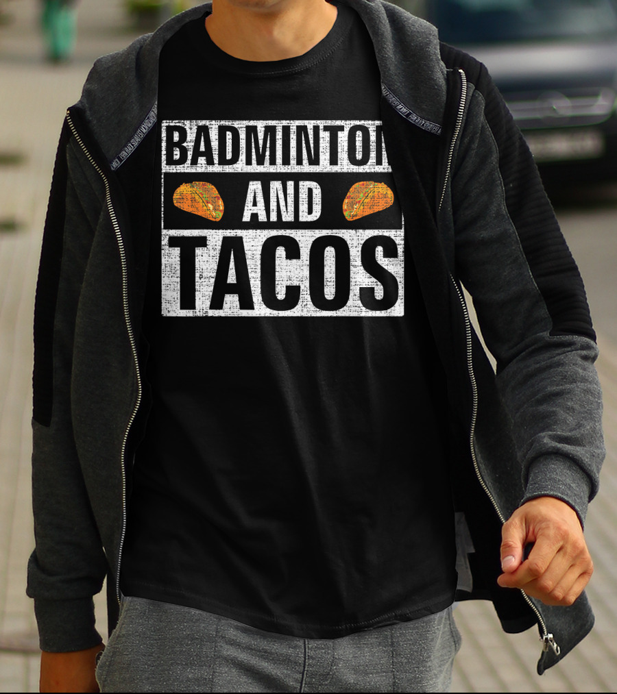 Badminton And Tacos Vintage Style Retro Vibes T-Shirt
