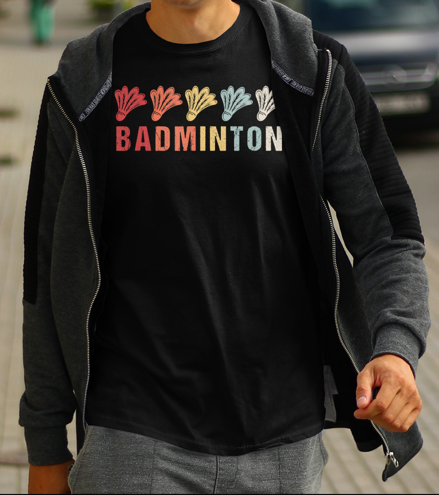 Vintage Badminton Sport Shuttlecock T-Shirt