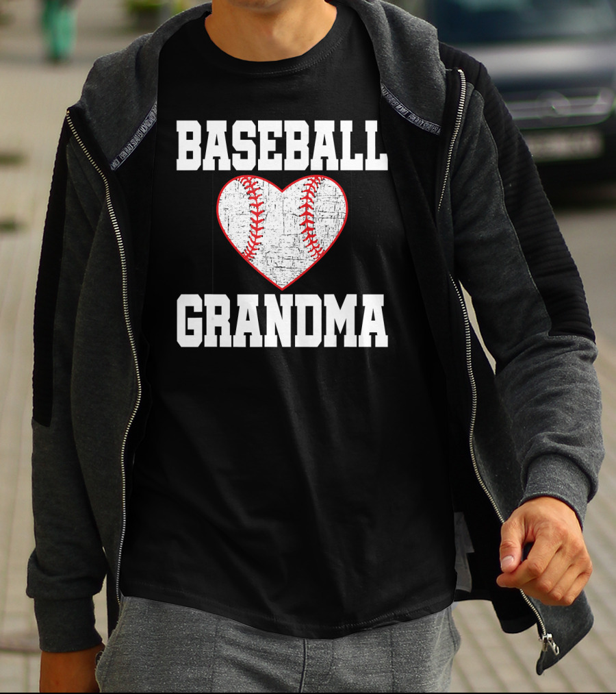 Baseball Grandma Vintage Heart T-Shirt