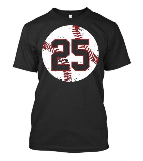 Vintage Baseball Number 25 Circle Pattern Cool Sof T-Shirt