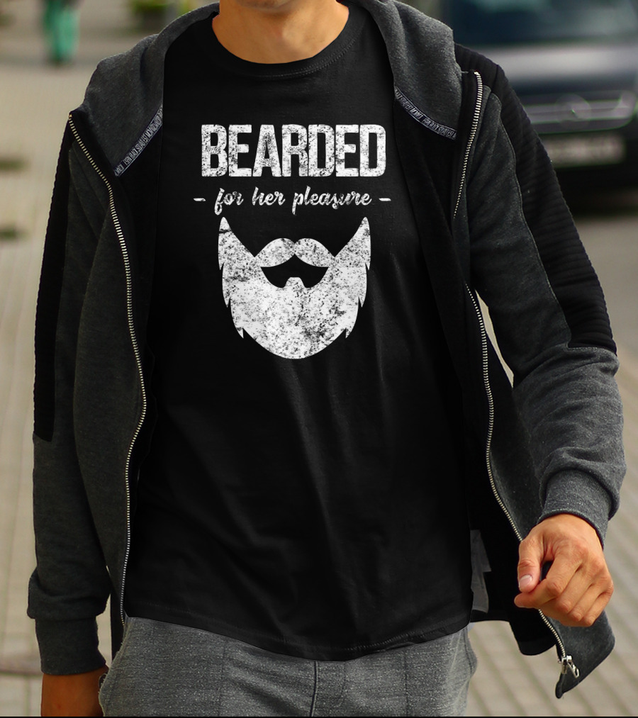 Bearded For Her Pleasure Vintage Style Humor T-Shirt