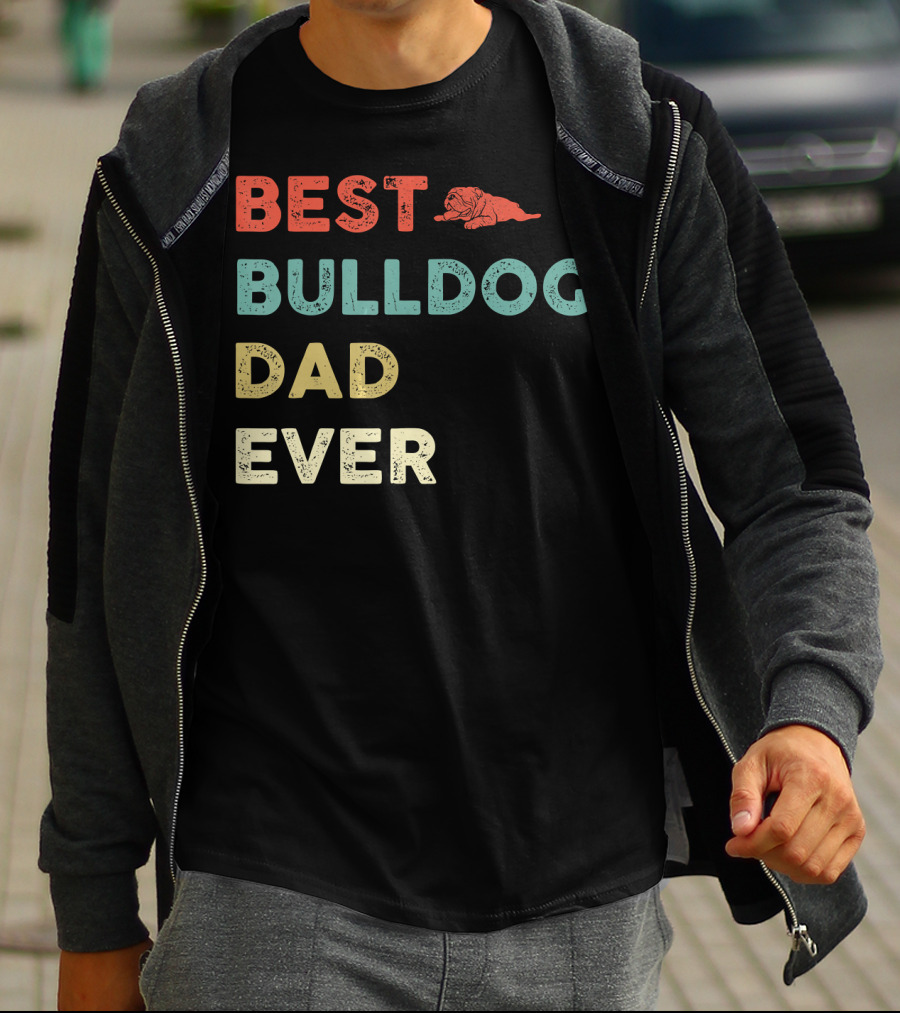 Best Bulldog Dad Ever Vintage Bulldog T-Shirt