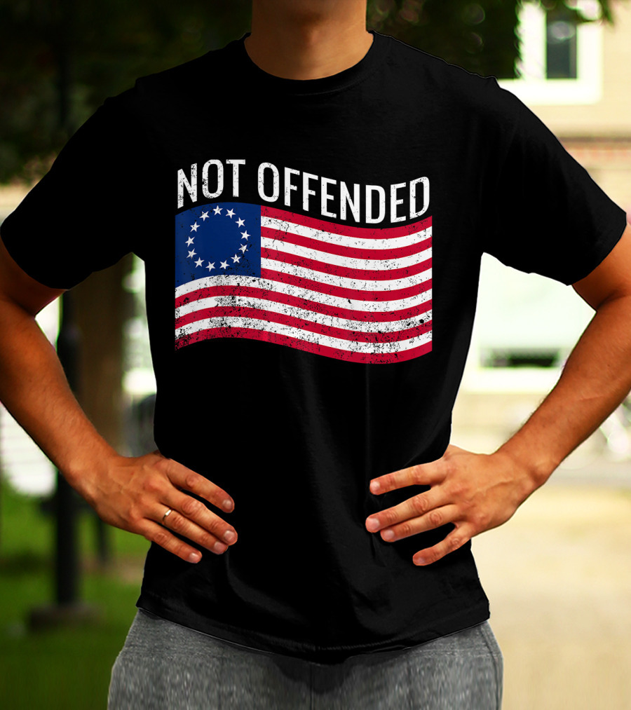 Not Offended Vintage Betsy Ross American Flag T-Shirt