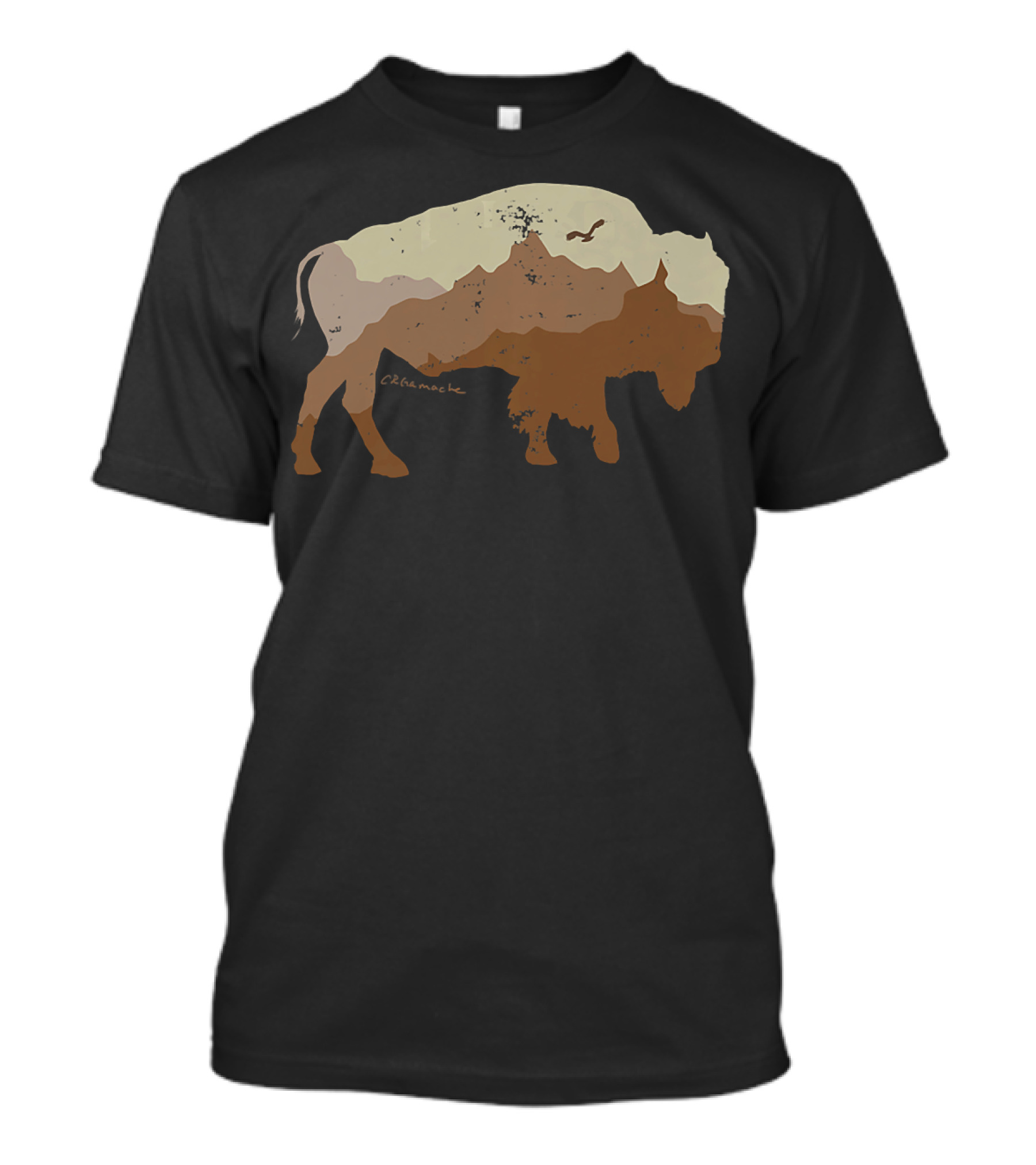 Vintage Bison Mountains Eagle Outdoor Cetanluta T-Shirt
