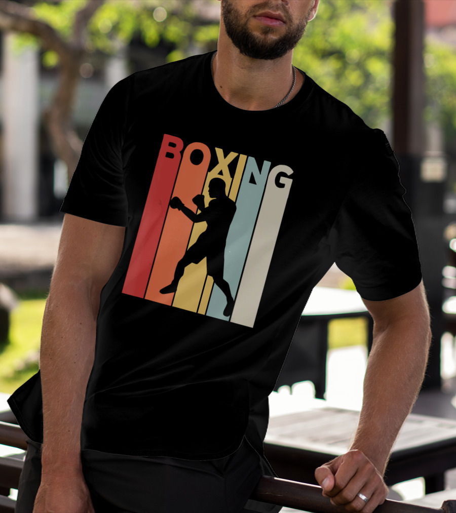 Vintage Boxing Boxer Silhouette Retro Sport Fight T-Shirt