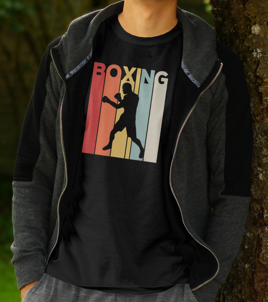 Vintage Boxing Boxer Silhouette Retro Sport Fight T-Shirt