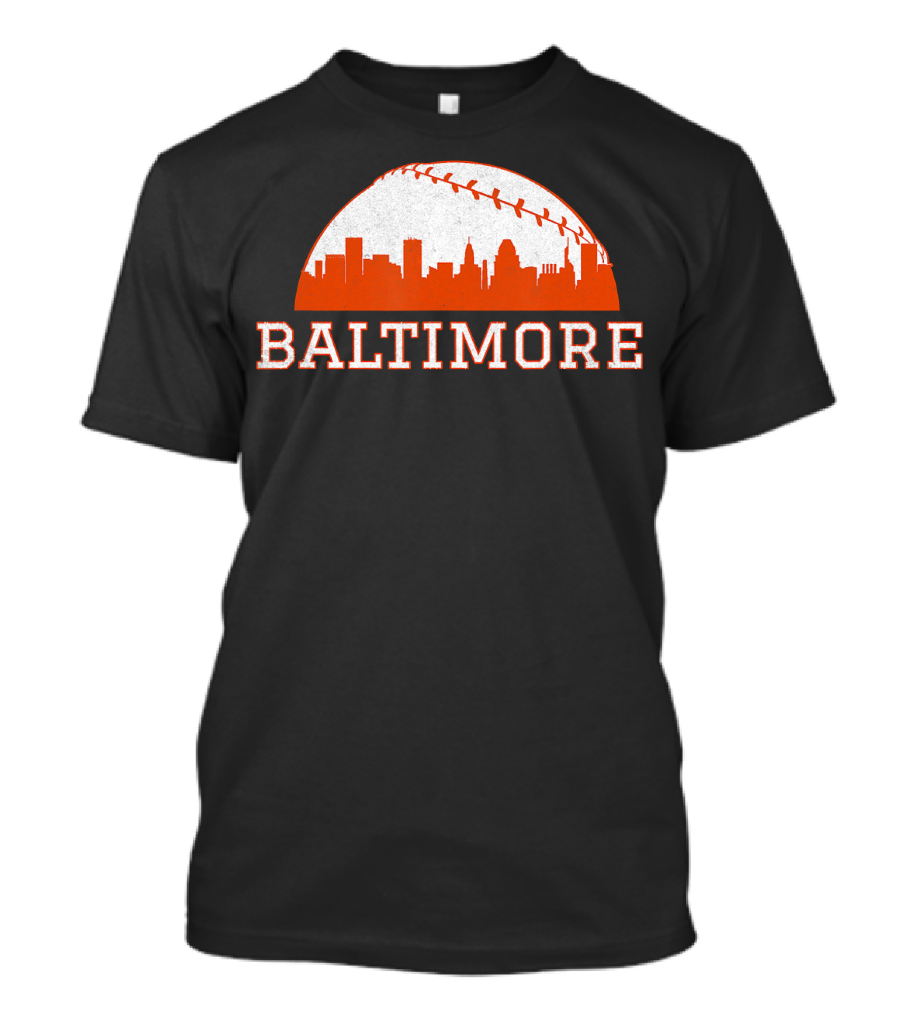 Baltimore Vintage Skyline With Baseball T-Shirt