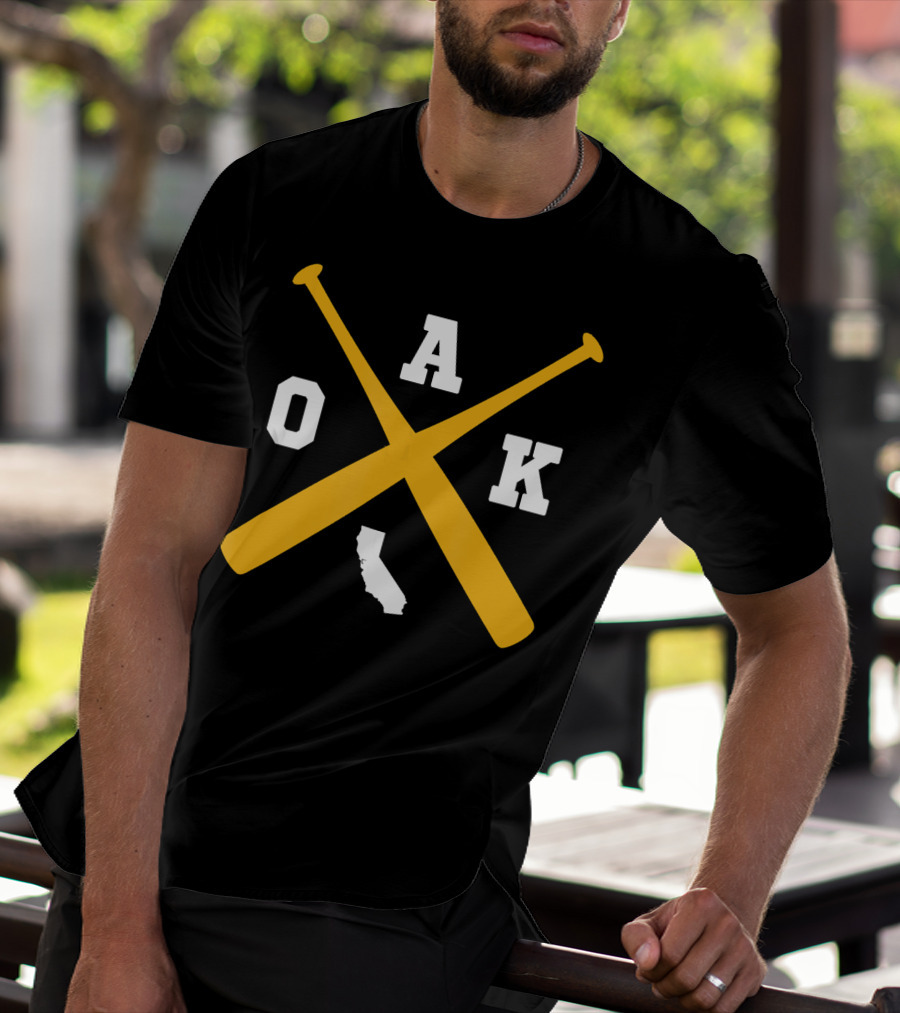 Vintage Oakland OAK State Baseball Bats California T-Shirt